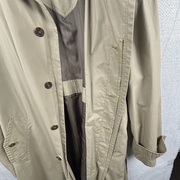 Bugatti Trench Coat Mens 44L Beige Vintage Long Cotton Made in West Germany - Picture 6 of 16